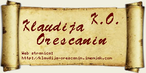 Klaudija Oreščanin vizit kartica